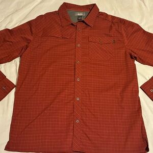 Outdoor Research Men’s Kennebec Sentinel Shirt XL Insect Shield Button Down Red